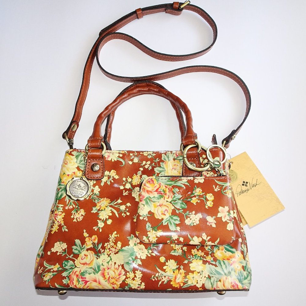 NWT Patricia Nash Norcia Botanical Leather Satchel